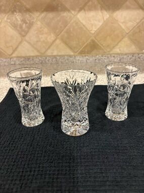 Cut Crystal Votive Holders/bud vases - Set of 3